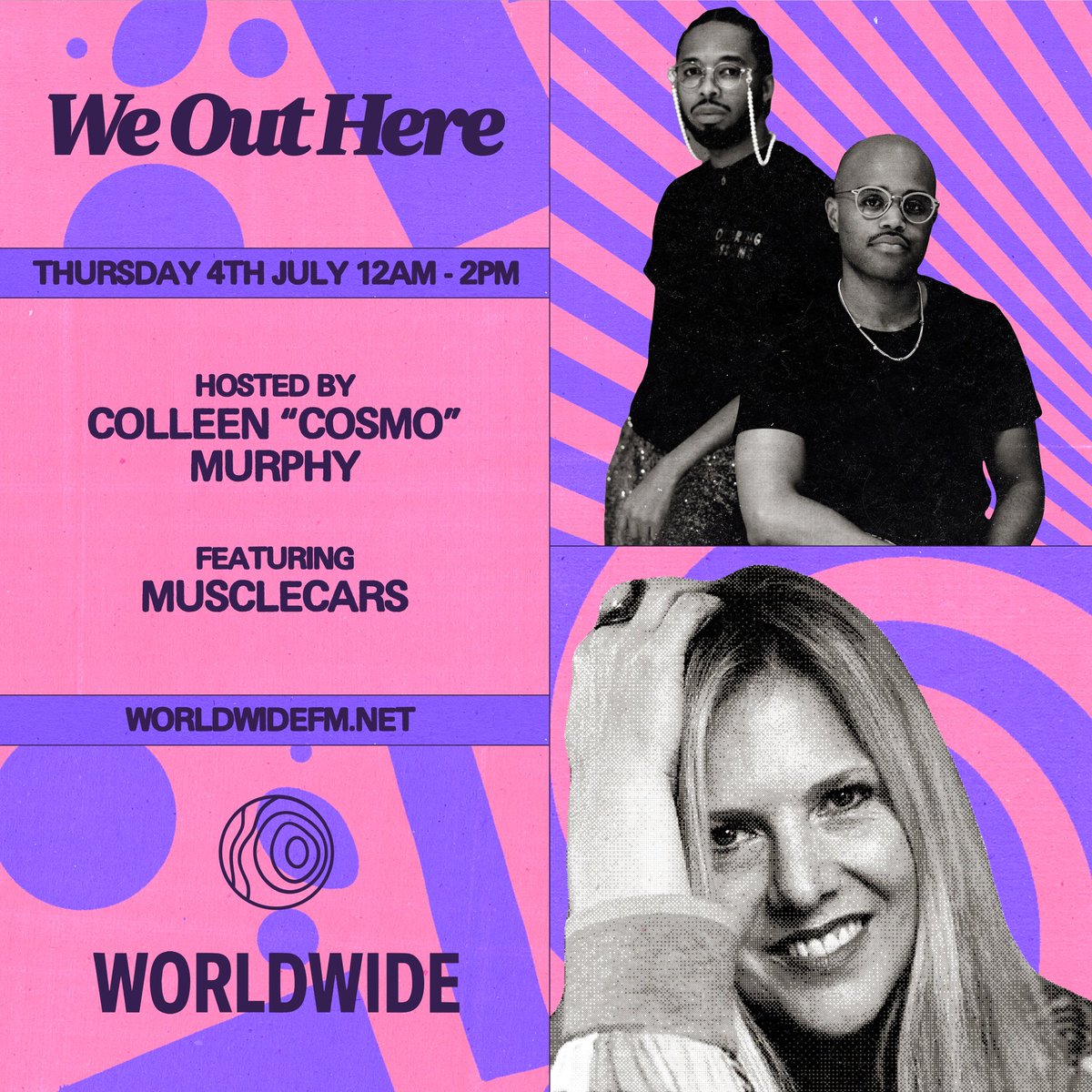 Colleen “Cosmo” Murphy &amp; Musclecars step up for WOH on Worldwide FM 📻

Tune in for the next edition of our monthly show on WWFM hosted by  Love Dancin’ curator, DJ, radio host; Colleen “Cosmo” Murphy.

Broadcasting 12pm on Thursday 4th July

See you in the chat! 🌍