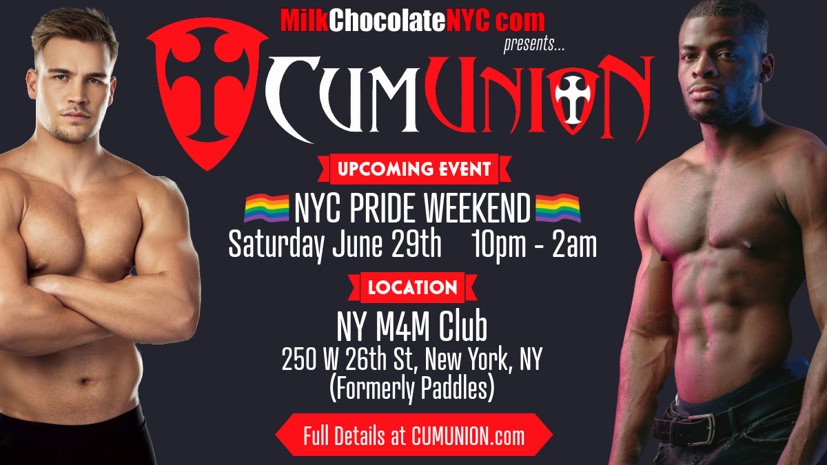 @CumUnionNYC (@cumunionnyc) on Twitter photo SAT, June 29th <a href="/MilkNYC/">@MilkChocolateNYC</a> <a href="/CumUnion/">CumUnion</a>
<a href="/CumUnionNYC/">@CumUnionNYC</a> #NYCPride #gaysexparty | Men age 18+ | NYM4M Club, 250 W 26th St, NYC, (formerly Paddles)
INFO: CumUnion.com & MilkChocolateNYC.com/cumunionnyc
<a href="/interracialmeat/">@InterracialMeat</a> #cumunion #dmvgay #gaybros #gaybj #daddymeatnyc #gayscruff SAT, June 29th <a href="/MilkNYC/">@MilkChocolateNYC</a> <a href="/CumUnion/">CumUnion</a>
<a href="/CumUnionNYC/">@CumUnionNYC</a> #NYCPride #gaysexparty | Men age 18+ | NYM4M Club, 250 W 26th St, NYC, (formerly Paddles)
INFO: CumUnion.com & MilkChocolateNYC.com/cumunionnyc
<a href="/interracialmeat/">@InterracialMeat</a> #cumunion #dmvgay #gaybros #gaybj #daddymeatnyc #gayscruff
