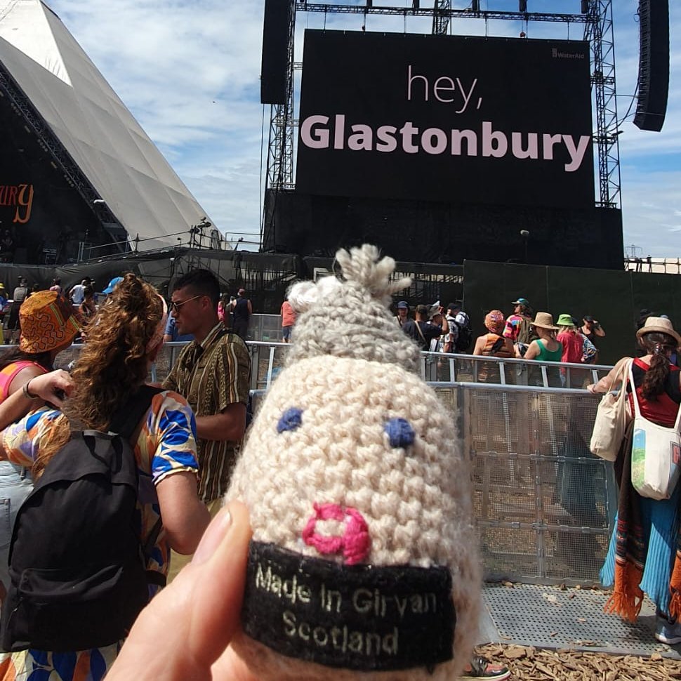 GoGirvan's tweet photo. We have our first #TattiesOnTour photo, live from #Glastonbury2024 If you see any Girvan Tatties, please share them! 😀 https://t.co/gr0cw2RSjQ