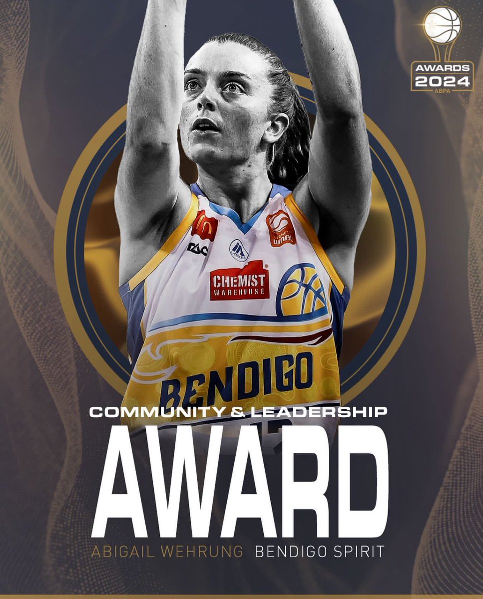 BendigoSpirit's tweet photo. Congratulations to Abbey Wehrung on winning the 2024 ABPA Community &amp; Leadership award! 

So so well deserved, we’re so proud of you Abbey. 💙

#ABPAAwards2024 https://t.co/mAPYVn8q1K