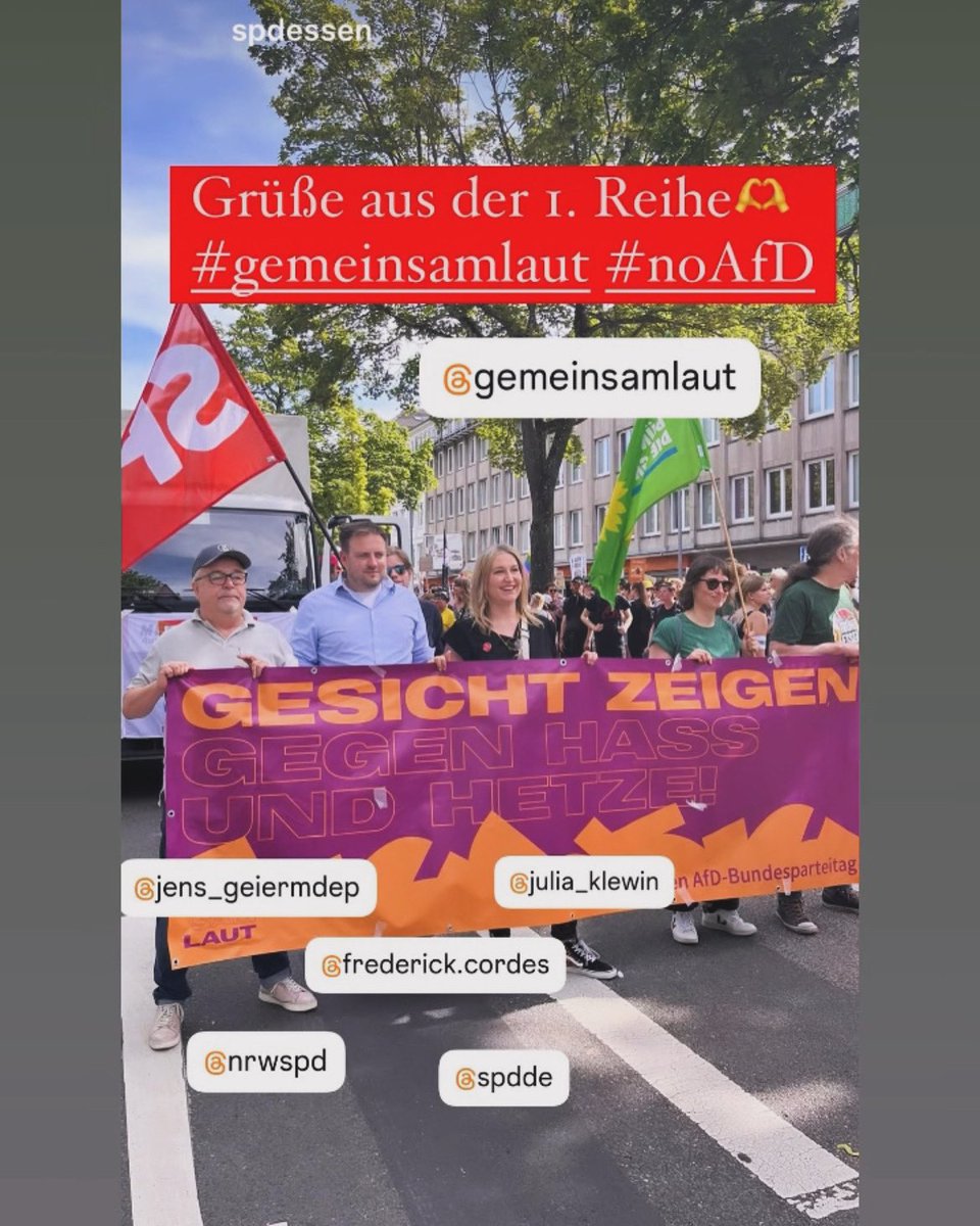 50.000 Menschen in Essen demonstrieren gegen den #noAfd -Parteitag #gemeinsamlaut