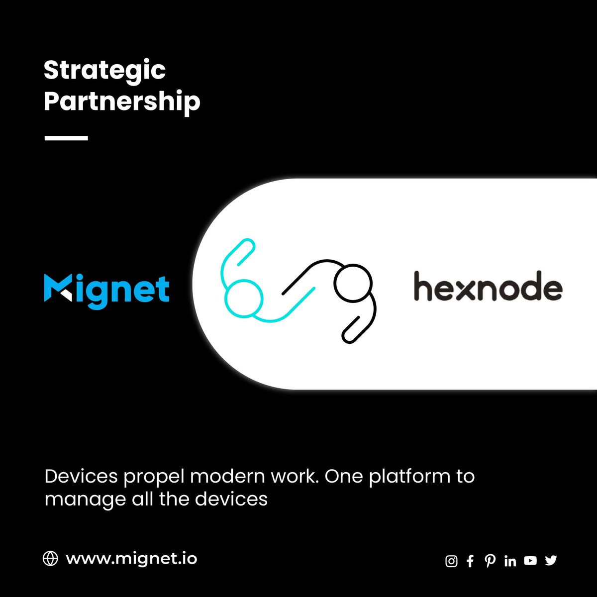 mignetweet's tweet image. Excited to share our strategic partnership with Hexnode! 

Together, we&apos;re combining expertise to drive innovation and deliver top-tier solutions . Stay tuned as we leverage our strengths to empower businesses and reshape the landscape. 🌟 

#Hexnode #StrategicPartnership