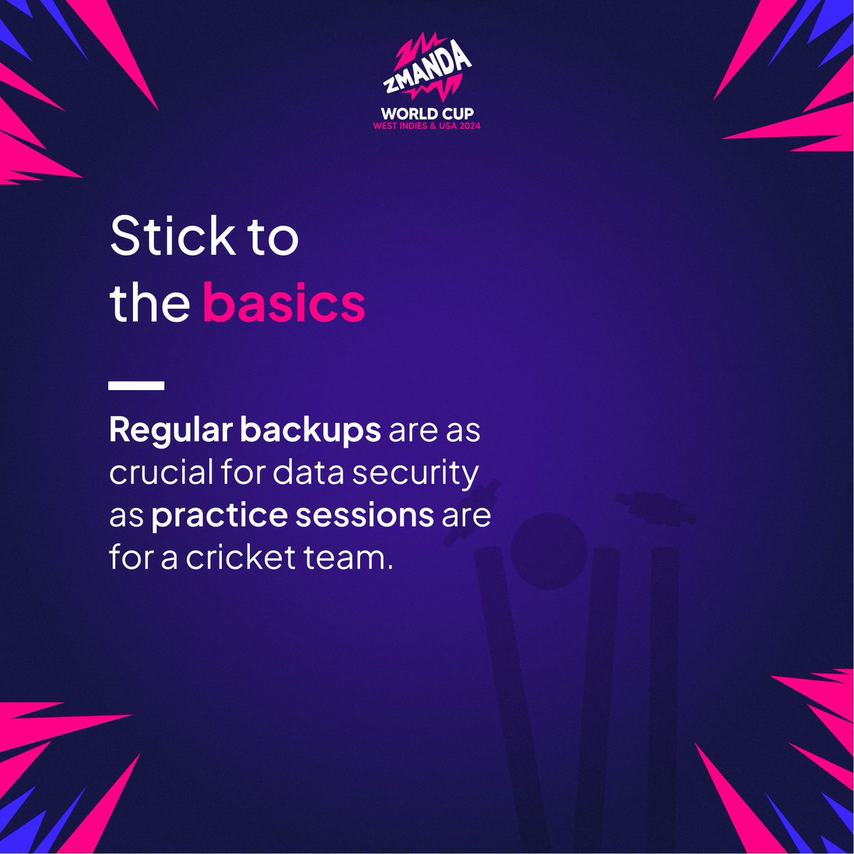zmanda's tweet photo. Cricket and data security have a lot in common.  

Curious how Zmanda clinches the data protection win for all its customers every time? 

Swipe to apply cricket tactics for IT defenses.

#T20WorldCup #DataSecurity #Cricket #T20 #indvssa https://t.co/qaQTBYiM6s