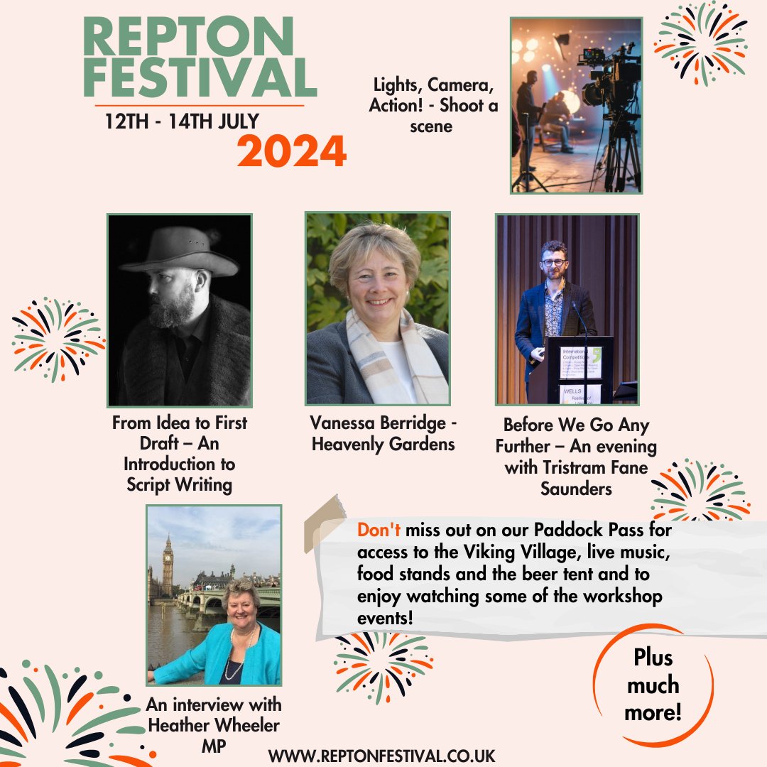 Get ready for an unforgettable weekend at the Repton Festival, from Friday 12th July to Sunday 14th July!
This year's line-up is packed with fun and excitement, offering something for everyone!
Grab your tickets now! reptonfestival.littleboxoffice.com/browse