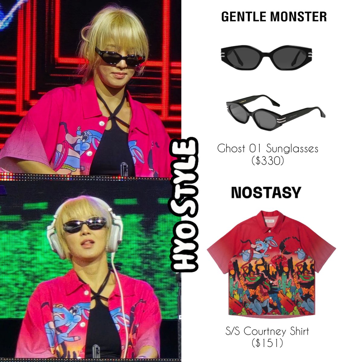 [HYO STYLE] As Seen DJ HYO PERFORM for SUMMERFEST, Milwaukee on 240628

NOSTASY
👚S/S Courtney Shirt ($151)

GENTLE MONSTER 
👓Ghost 01 ($330)

 #효연 #HYOYEON #hyostyle #hyoyeon_style #HYO
#NOSTASY #gentlemonster