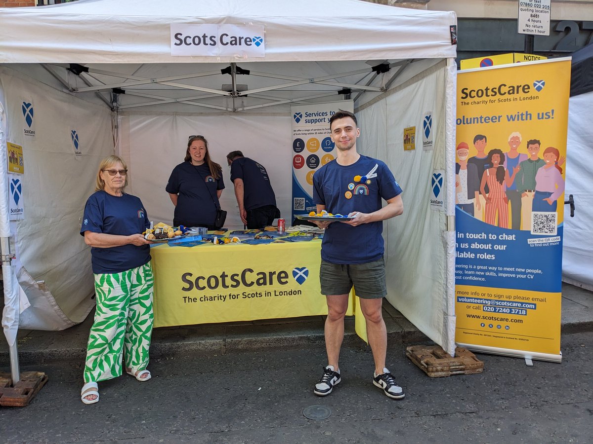 ScotsCare's tweet photo. Great to be at Pride today as it gets busier and busier! Spreading the word about our work.

#scotscare #pride #london #PrideInLondon https://t.co/YeHy2ciKH4