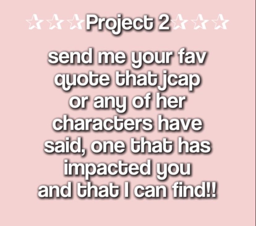 jcapprojects's tweet photo. you guys can still participate in project 1 I just posted project 2 so I can start putting it together!! Send your participations to me either in dms or reply to my tweet!!
Deadline for both: August 1st
Project 3 coming soon! https://t.co/WJ1Y7vImXz