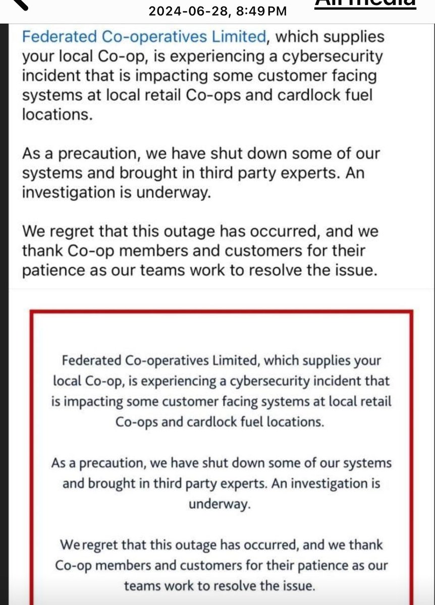 finnestad's tweet photo. ⁦@CastanetNews⁩ #coop #cyberattack https://t.co/YjKW4raQIJ