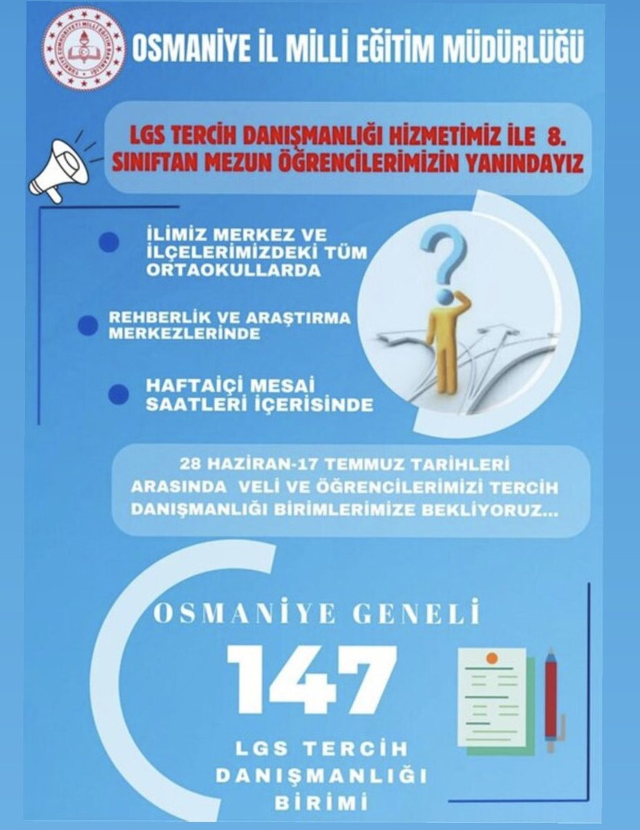 Lgs tercih danışmanlığında öğrenci ve velilerimizin yanındayız… <a href="/ALBAKAydn/">Aydın ALBAK</a> <a href="/MullaKATIK/">Mulla KATIK</a> <a href="/MebOrgm/">Özel Eğitim ve Rehberlik Hiz. Genel Müdürlüğü</a> <a href="/osmaniyeilmem/">Osmaniye İl Millî Eğitim Müdürlüğü</a>