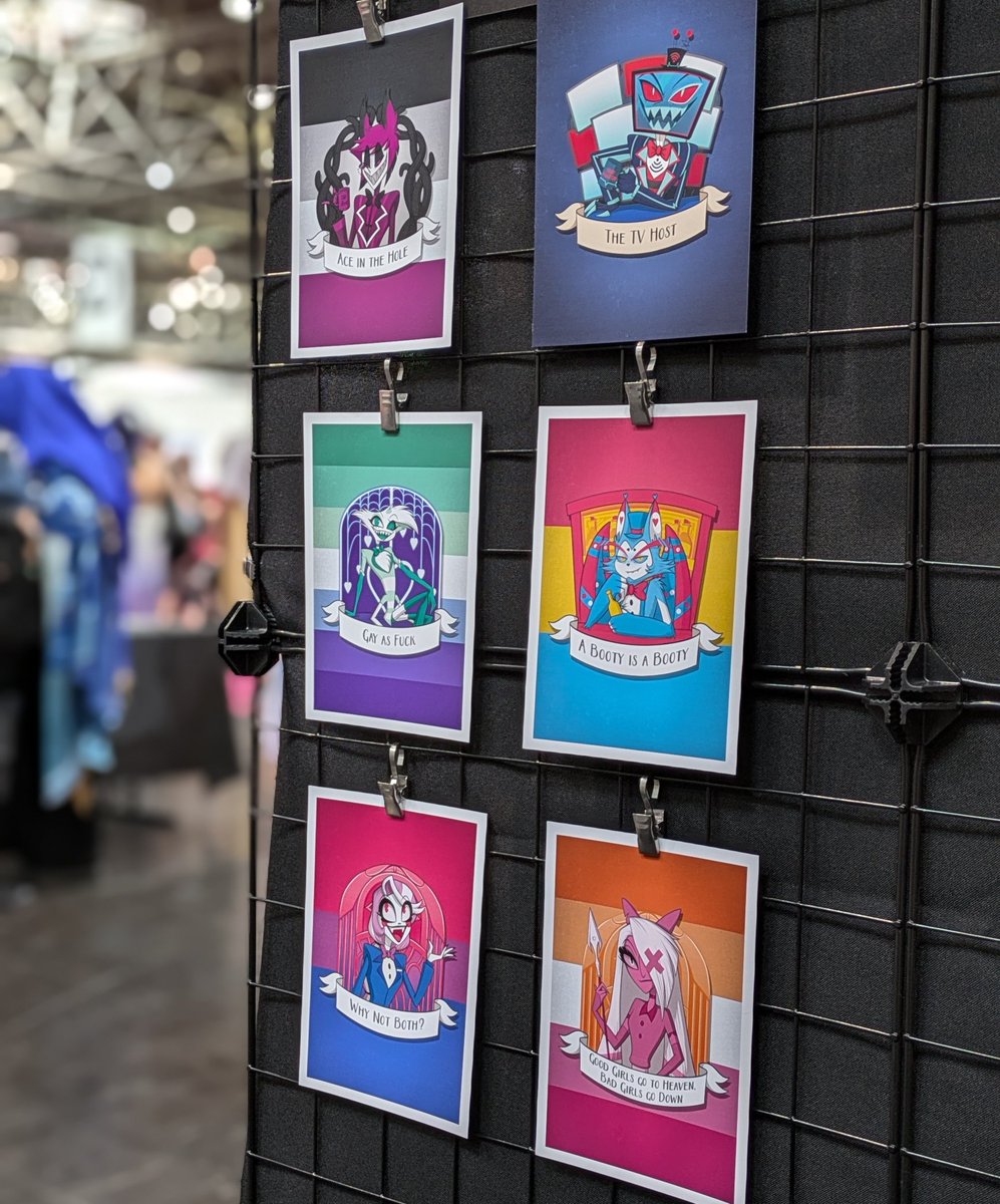 It's still #PrideMonth right? 
Get these #HazbinHotel pride prints at my #dokomi2024 booth 3H23 😁
