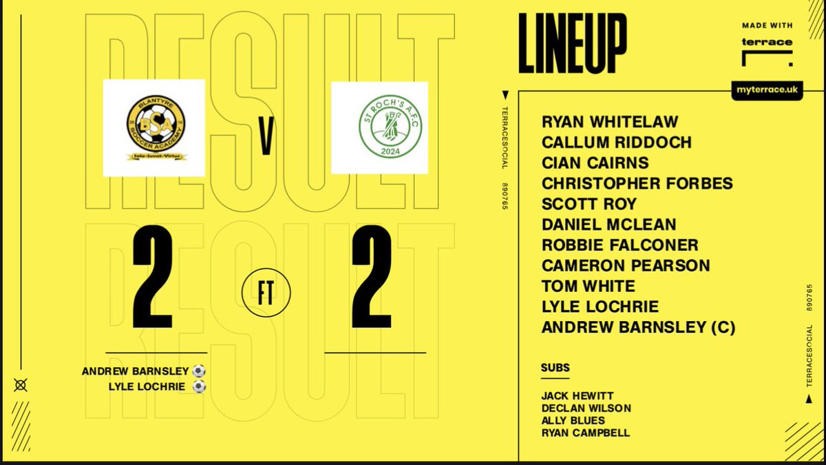 FT: 2-2 
Plenty of good football shown by ourself today but also some rustiness . Good minutes in the legs for all and a good game for neutral .