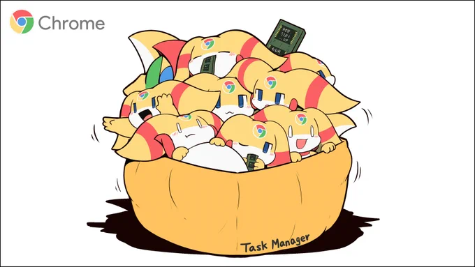 タスクマネージャー開くと見えるChromeくん