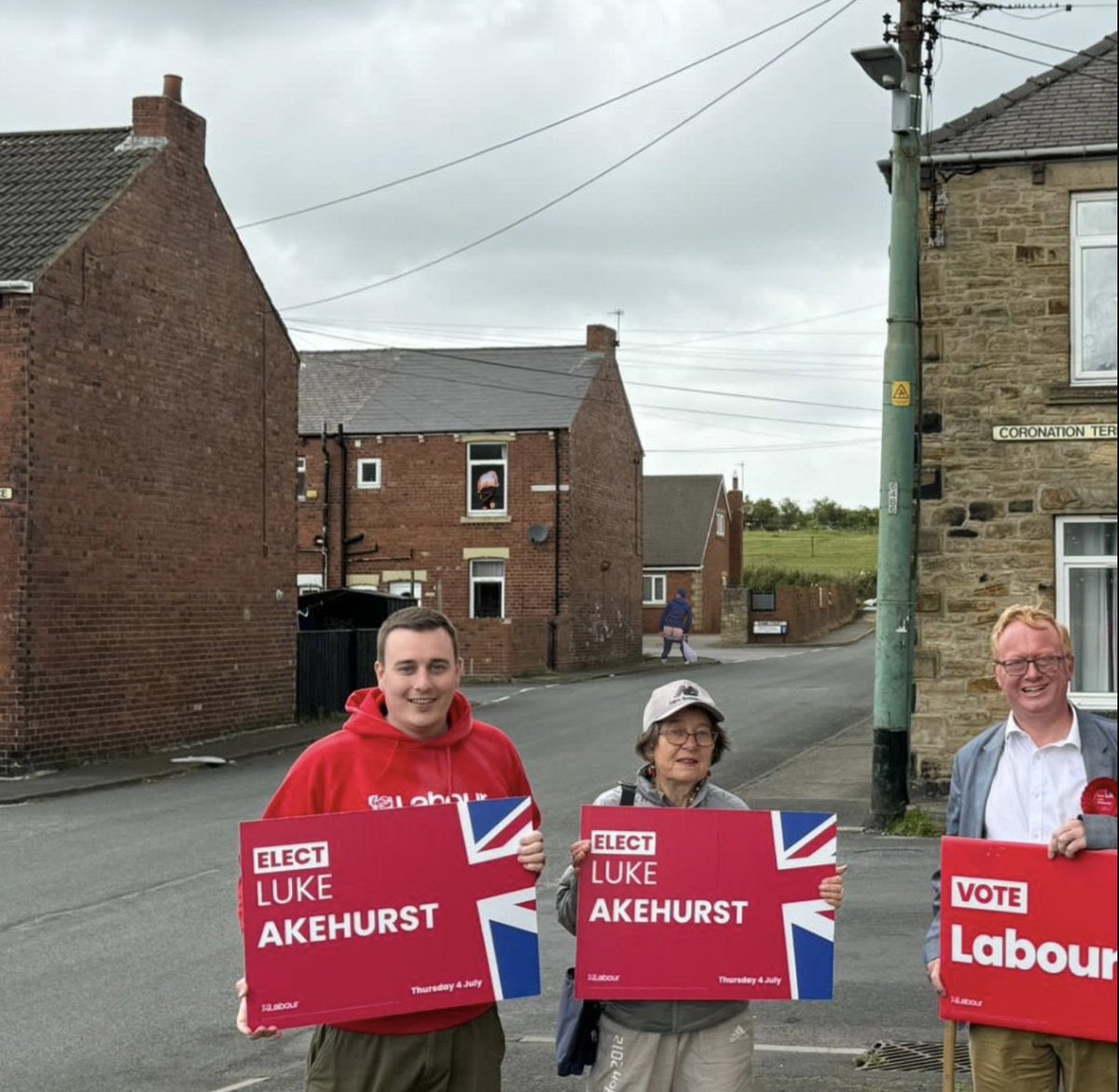 Luke Lakehurst and another couple of arseholes out campaigning.  Look closely!