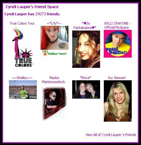 LilyMonsterMeat's tweet photo. Back in the myspace days we had this thing called Top 8 Friends, I am still so proud to have been second on Cyndi Lauper's Top 8! https://t.co/CRdEEQS0ci