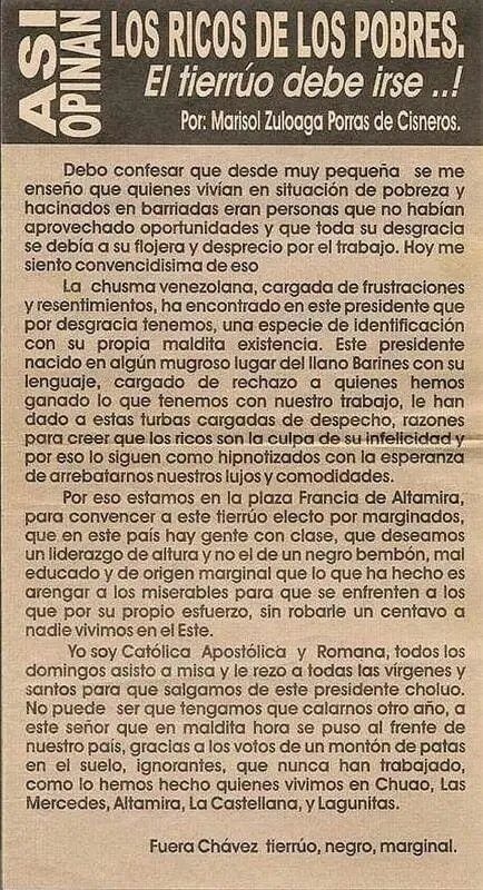 EgleeLove's tweet photo. Bien ingenuo resultaría ser quien crea en ese discurso. Esa señora, rica de cuna, odia al pueblo, sus intereses son personales-familiares, no colectivos. A ella le importa un bledo las necesidades del pueblo
Así opinan los ricos https://t.co/iJsIz1WgN9
