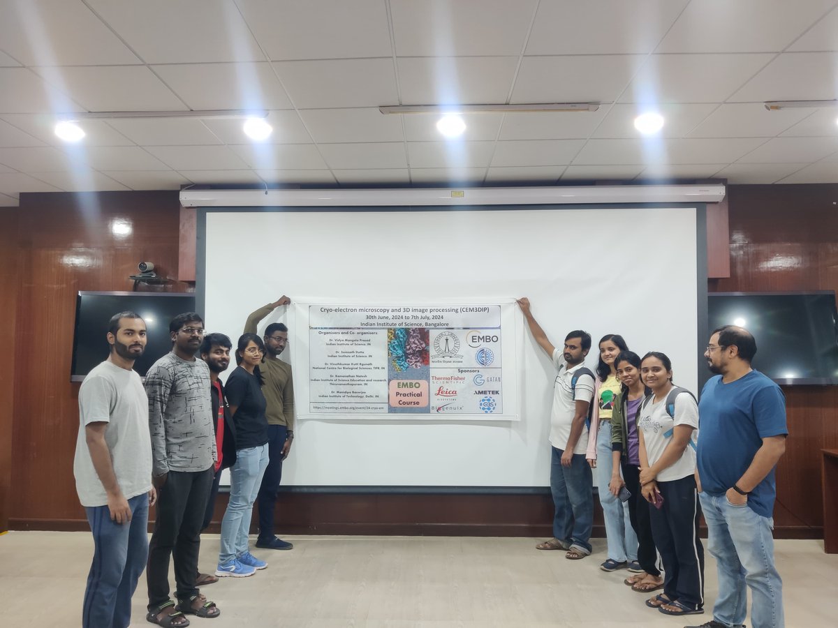 s_ndutta's tweet image. We're all set for our EMBO Cryo-EM workshop, thanks to the dedication of the students from my lab and Vidya's lab—excited to announce our excellent speaker lineup! Take advantage of learning from the leaders in Cryo-EM...
@VidyaMPrasad @MBU_IISc @iiscbangalore