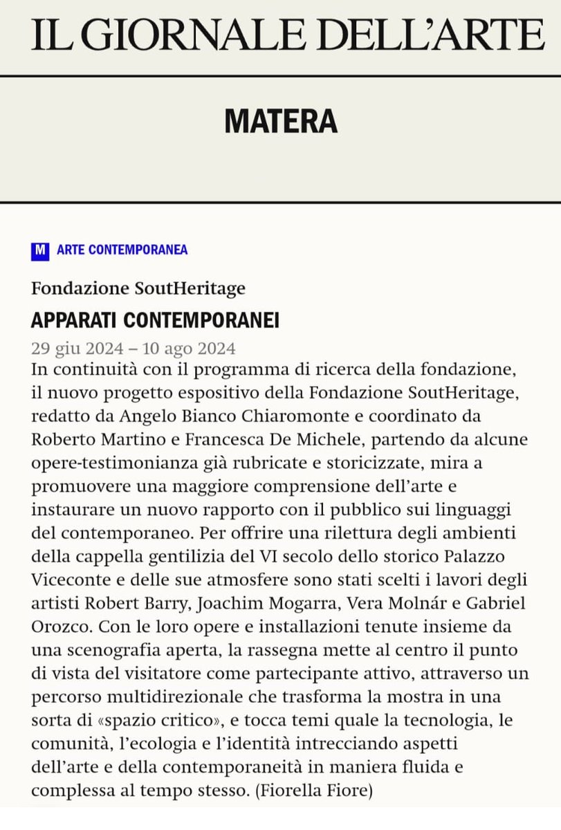 Anche IL <a href="/giornaledellArt/">Il Giornale dell'Arte</a> consiglia:
