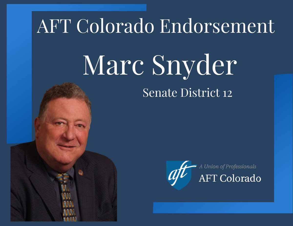 I am honored to be endorsed by AFT Colorado. The AFT has been a major force for preserving and strengthening America's democratic commitment to public education and public service. Quality public education is a cornerstone of a free and prosperous society.