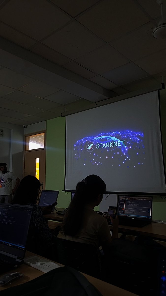 AtharKhan70's tweet photo. Attending an exciting zk proofs workshop by StarkNet 🚀,  big thanks to @ShouryamK
 @Starknet @starknetevents #blockchain #Crypto #ZKProofs #StarkNet https://t.co/UW6yfYlYqc