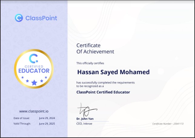 HassanS82758668's tweet photo. الحمد لله حصولي على مدرس كلاس بوينت
#Hassan_Sayed_Mohamed
#Certified_Class_Point
#Class_Point
#Microsoft_Expert
#Wakelet_Ambassador
#Minecraft_Ambassador https://t.co/T5JLO0KX8o