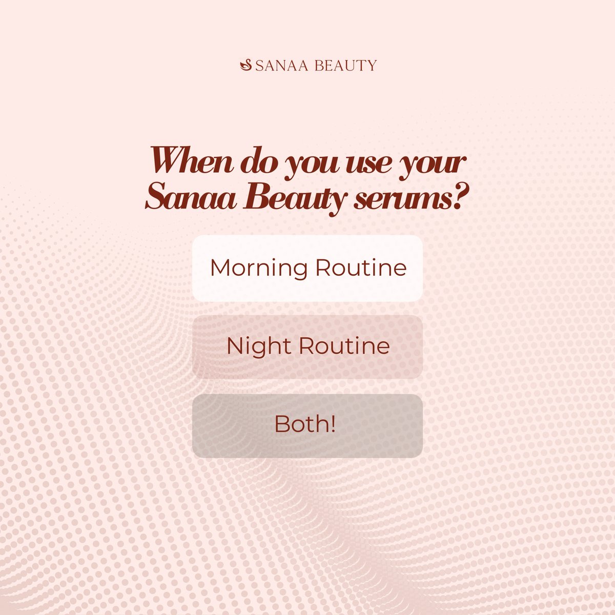 Sanaabeautyltd's tweet image. Weekend skincare routine check!

Let us know when you reach for The Morning Dew Serum and The Beam Serum!

#SanaaBeauty #WeekendRoutine #SerumLife #TheMorningDewSerum #TheBeamSerum
