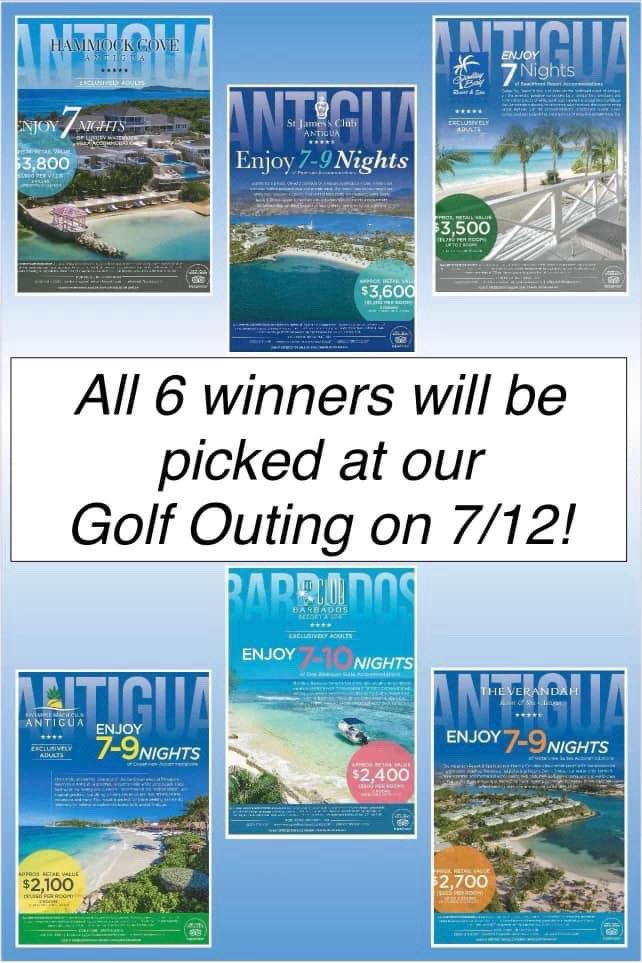 Only 150 tickets left!
Looking to get away? The Rebels are raffling 6 trips!!!! The winners picked at our golf outing July 12th! You do not need to be present to win! Only 200
tickets sold! venmo @howellrebelwrestling with your name and phone number!
1 ticket -$30
2 tickets -$50
