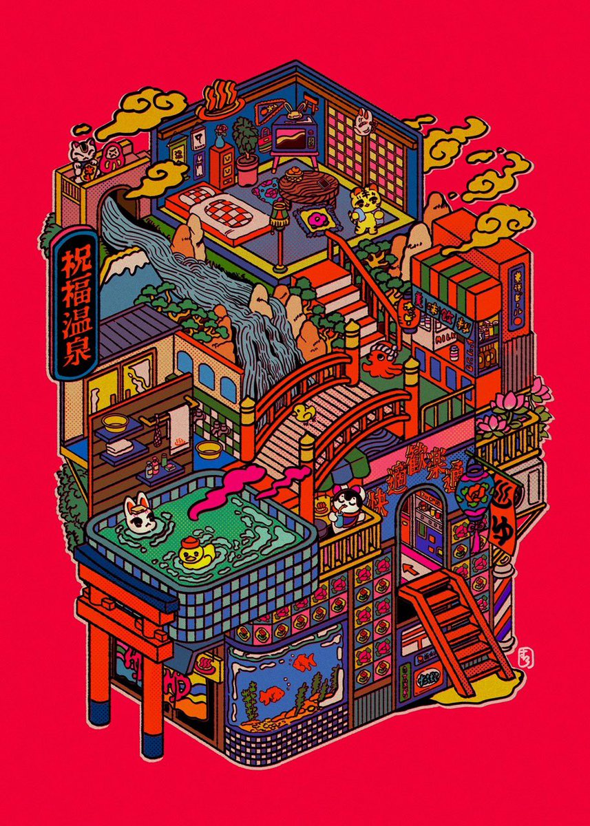 「#この絵で仕事が来ました この絵をきっかけにアイソメ図のご依頼が増えたかも」|中村杏子🦊委託5/31まで愛と狂気のマーケットのイラスト