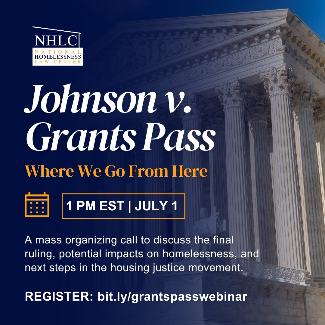 homeless_law's tweet photo. Thousands of homelessness &amp; housing advocates have rallied around #JohnsonVGrantsPass. Despite yesterday's inhumane ruling, we must move forward and tap into the collective power we've shared.

Join us on 7/1 for a mass post-decision organizing call: https://t.co/0EK10azTMR https://t.co/993z01g3C6