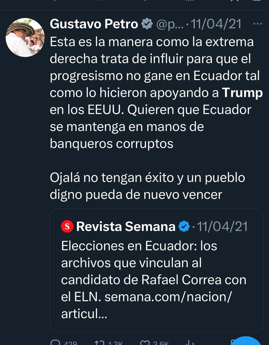 ANIABELLO_R's tweet photo. @petrogustavo ¿Usted que hace interviniendo en las elecciones de EEUU? 
¿Recuerda lo que decía cuando era senador? https://t.co/QTXhkeHjq1