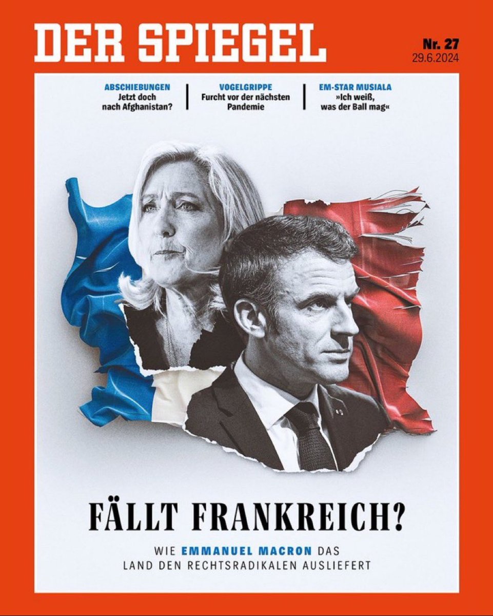 Traduction de la Une de ⁦<a href="/derspiegel/">DER SPIEGEL</a>⁩ : la France va-t-elle tomber ? Comment Macron livre le pays à l’extrême-droite.
