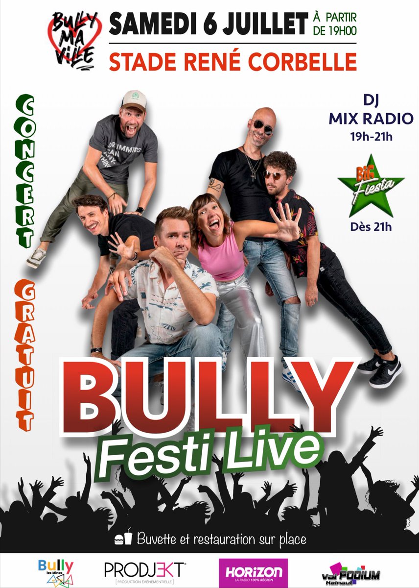 ville_les's tweet photo. Le Bully Festi Live, c’est dans une semaine avec la ville de Bully-les-Mines et radio Horizons au stade Corbelle - nous vous attendons nombreux 😉
#animations #été #musique https://t.co/U5xXhFVt8A