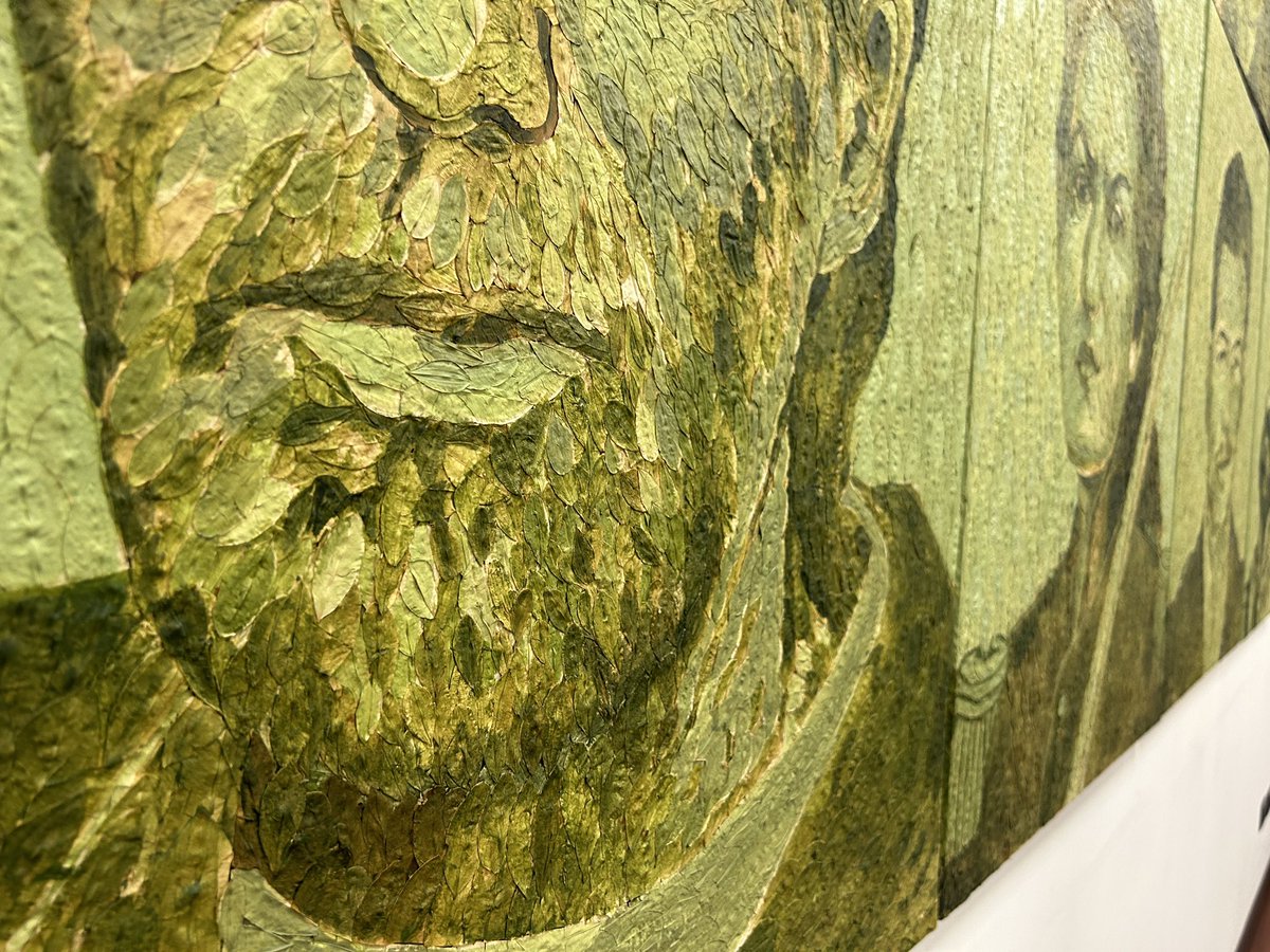 These symbolic portraits hang in Bolivia’s government palace are made of coca leaves.

While in some countries like Colombia the leaf is stigmatized as an ingredient in cocaine, it’s honored as something of heritage in indigenous cultures in the Andes &amp; countries like Bolivia.