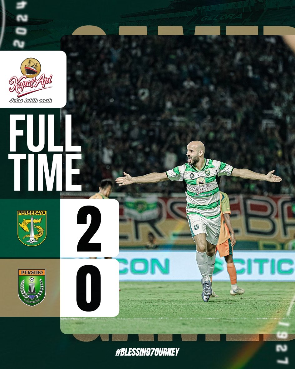 persebayaupdate's tweet photo. FT
Persebaya 2-0 Persibo

M. Rashid 70'
Bruno Moreira 86'

#Persebaya #KitaPersebaya #Blessin97ourney https://t.co/bdyJghjtjY