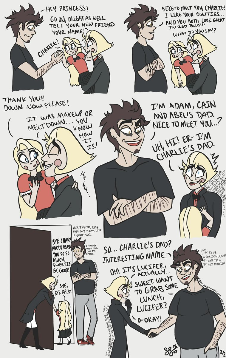 ScarletS75's tweet photo. #adamsappleweek2024 Day 5: AU - SINGLE DADS❤️🖤 “Day Care Drop Off” short comic #adamsappleweek #adamsapple #AdamsappleAU https://t.co/rzhryiARwr