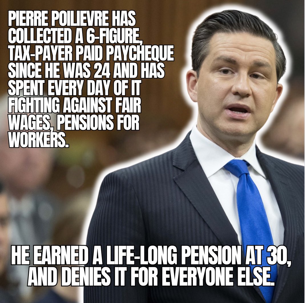 Why do Conservatives deny to others what they are entitled to themselves? 

It’s the Conservative Way™️

#NeverPoilievre #cdnpoli #LyinPierre