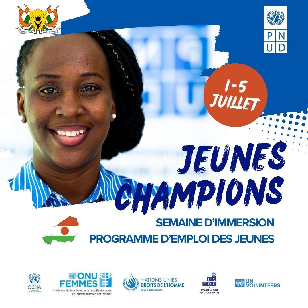 🎉 🇳🇪Le Programme d'emploi des #Jeunes du #Niger est en marche!

Avec le gouvernemt et les agences de l'ONU au Niger, nous sommes ravis d'accueillir du 1er au 5 juillet notre première cohorte de "Jeunes Champions" pour leur semaine immersive à l'ONU.

🌟 +d'infos? suivez-nous!