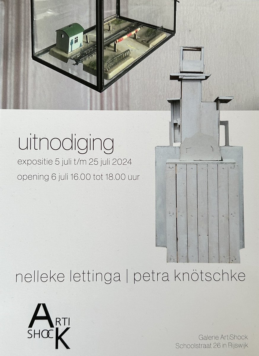 Vanaf 6 t/m 25 juli is in de galerie Arti Shock de expositie van Petra Knőtschke en Nelleke Lettinga te bezichtigen. Officiële opening opzaterdag 6 juli om 16.00 uur met muziek van dj Willem Feltzer. Van harte welkom! #oudrijswijkcentrum #tvrijswijk #kunstobjecten