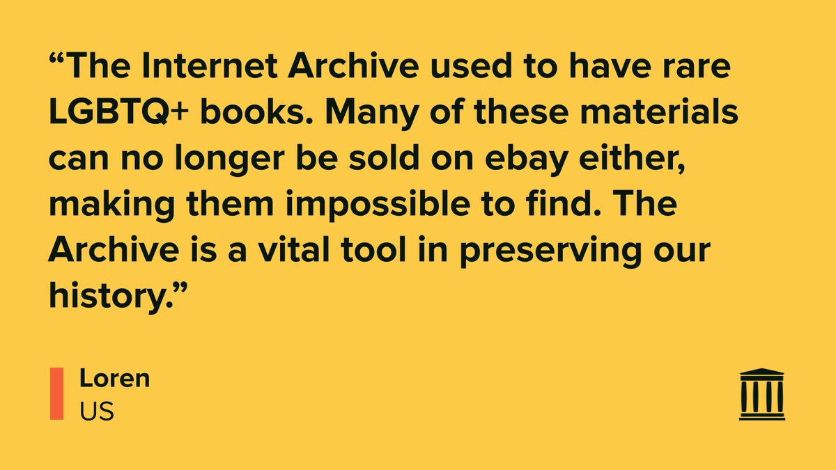 internetarchive's tweet photo. After 500,000+ books were removed from our library, our patrons spoke out, sharing why access to information is vital for education, equity &amp; cultural knowledge. How have you been affected? Share your story with us: https://t.co/UORy8pcM0L #LetReadersRead https://t.co/gvqewrlw8s