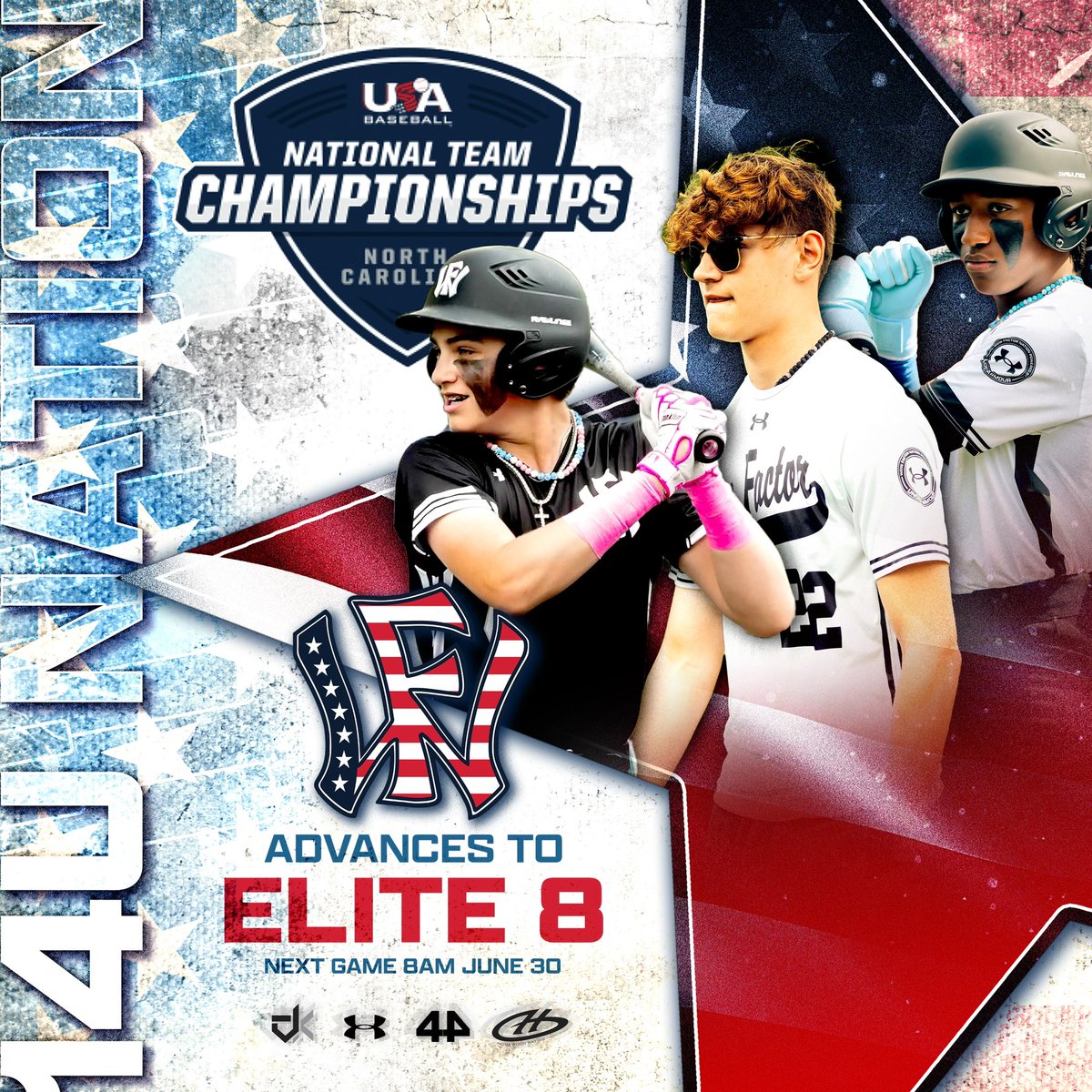 WowFactorNation's tweet image. Congratulations to our 14U Nation Team on advancing to @USABaseball final 8. 

@USABChamps_NC @WowFactor_Youth 

#TheBrand #14UNation