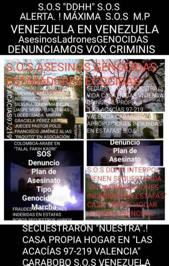 CastilloLebrun's tweet photo. @20mim24 @zuricht94 YO, FERNANDO ENRIQUE CASTILLO LEBRUN VENEZOLANO ADULTO MAYOR DENUNCIÓ VOX CRIMINIS BANDAS DELICTIVAS EN ILEGALES CORRUPTAS TRIBUS JUDICIALES TRIBUNALICIAS y HAMPONILES EN CARABOBO FALCÓN LARA ARAGUA CARACAS ETC y MAFIAS EXTRANJERAS TERRORISTAS LAS PRUEBAS ESTAN EN LOS EXPEDIENTES https://t.co/iion553fXH