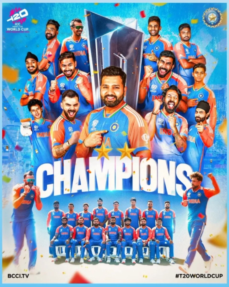 भारतीय क्रिकेट टीम ने बेहतरीन प्रदर्शन करते हुए साउथ अफ्रीका को हराकर T20 वर्ल्डकप जीत लिया है। #T20WorldCup #India 
<a href="/Sachinmeena143/">SACHIN Mєєɴα</a>