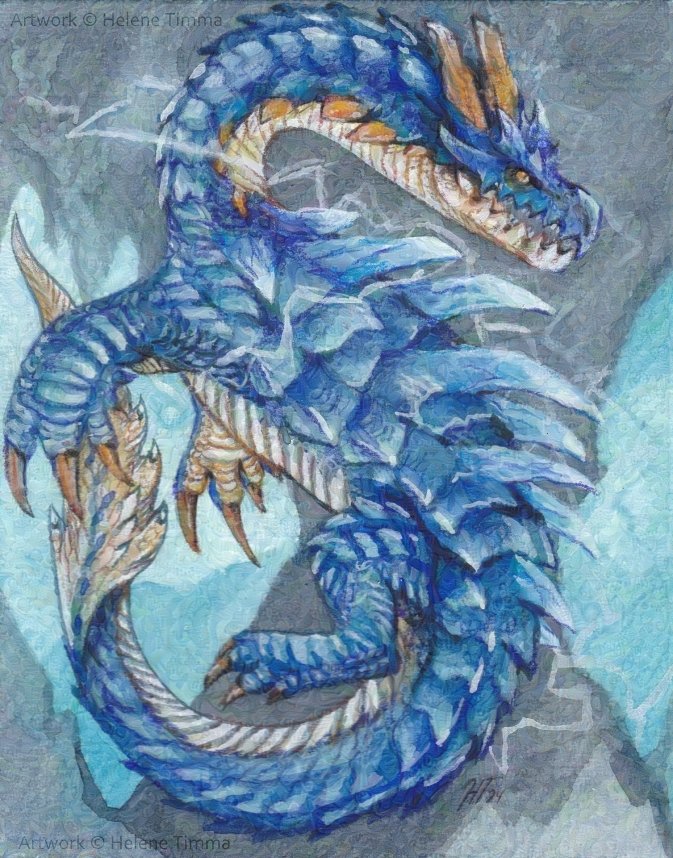HeleneTimmaArt's tweet photo. Lagiacrus from Monster Hunter Tri, in watercolors and a little bit of gouache for the electricity. https://t.co/5ajgRuViS5