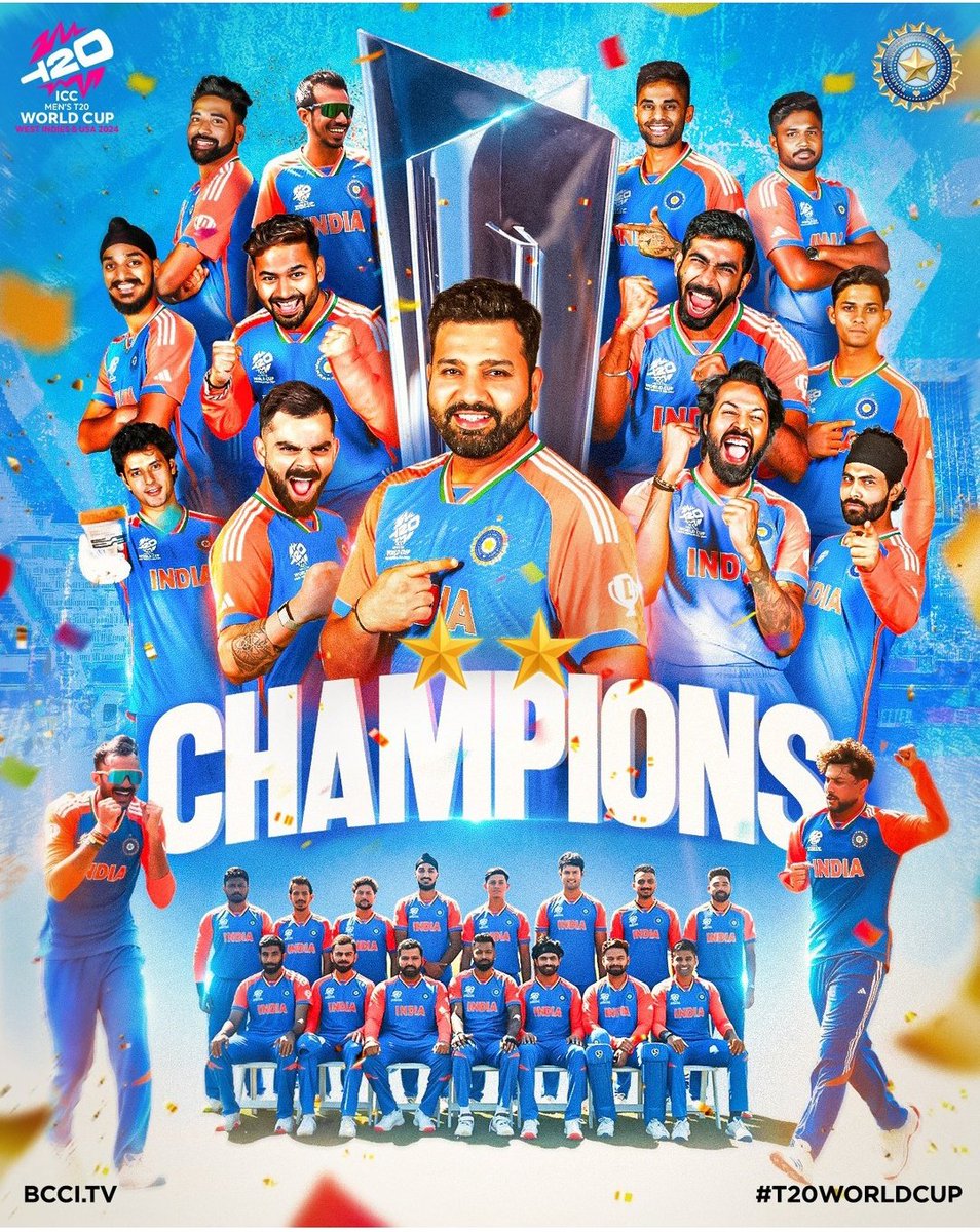 Wwetanisha_arya's tweet photo. ๐ฅณ๐THE MOMENT WE ALL WERE WAITING FOR. THE MEN's IN BLUE HAVE DONE IT. ๐๐
#Champtions #TeamIndia #T20WorldCup2024 https://t.co/fsRPBcf4hi