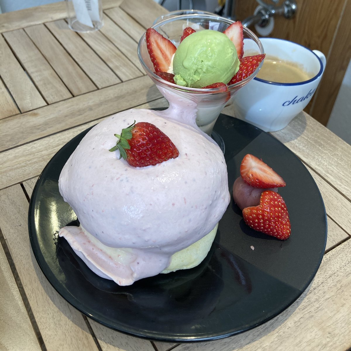 春に食べたパンケーキ！
これは美味しかった〜☺️