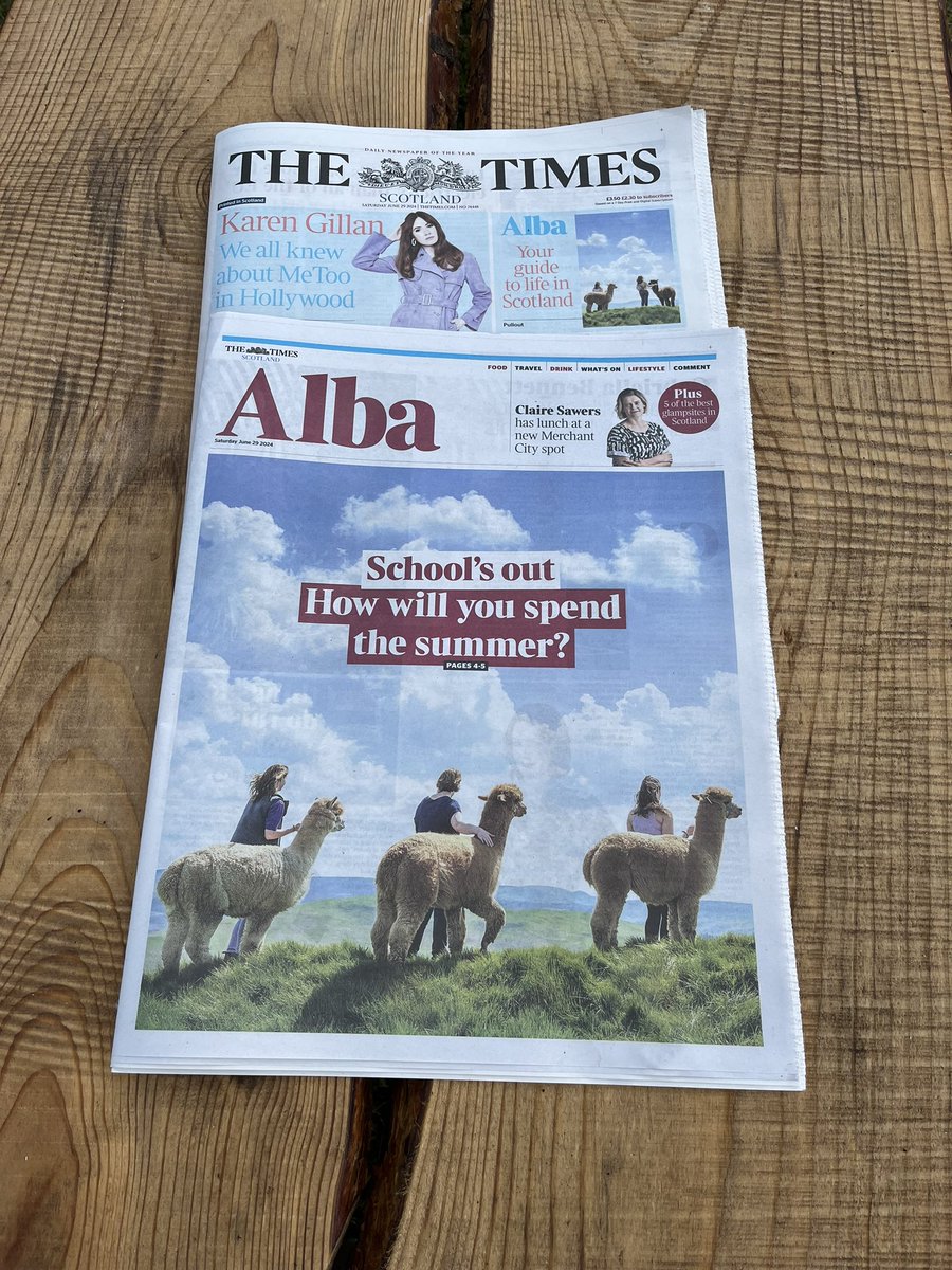 Beirhope Alpacas (@beirhopealpacas) on Twitter photo We made the front cover of <a href="/thetimes/">The Times and The Sunday Times</a> and couldn’t be more delighted! 10 top things to do this summer-we are no1! 🦙🦙 We made the front cover of <a href="/thetimes/">The Times and The Sunday Times</a> and couldn’t be more delighted! 10 top things to do this summer-we are no1! 🦙🦙