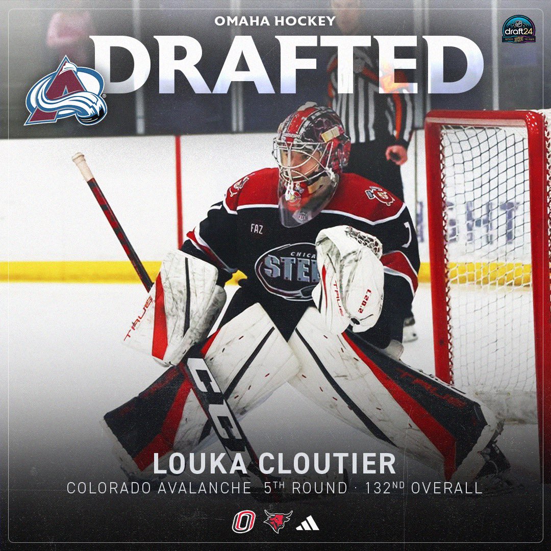 OmahaHKY's tweet image. Well, Louka who we have here!

Congratulations to Omaha commit Louka Cloutier on being drafted 132nd overall in the 5th round by the @Avalanche!

📸: @ChicagoSteel 

#OmahaHKY | #GoAvsGo | #NHLDraft2024
