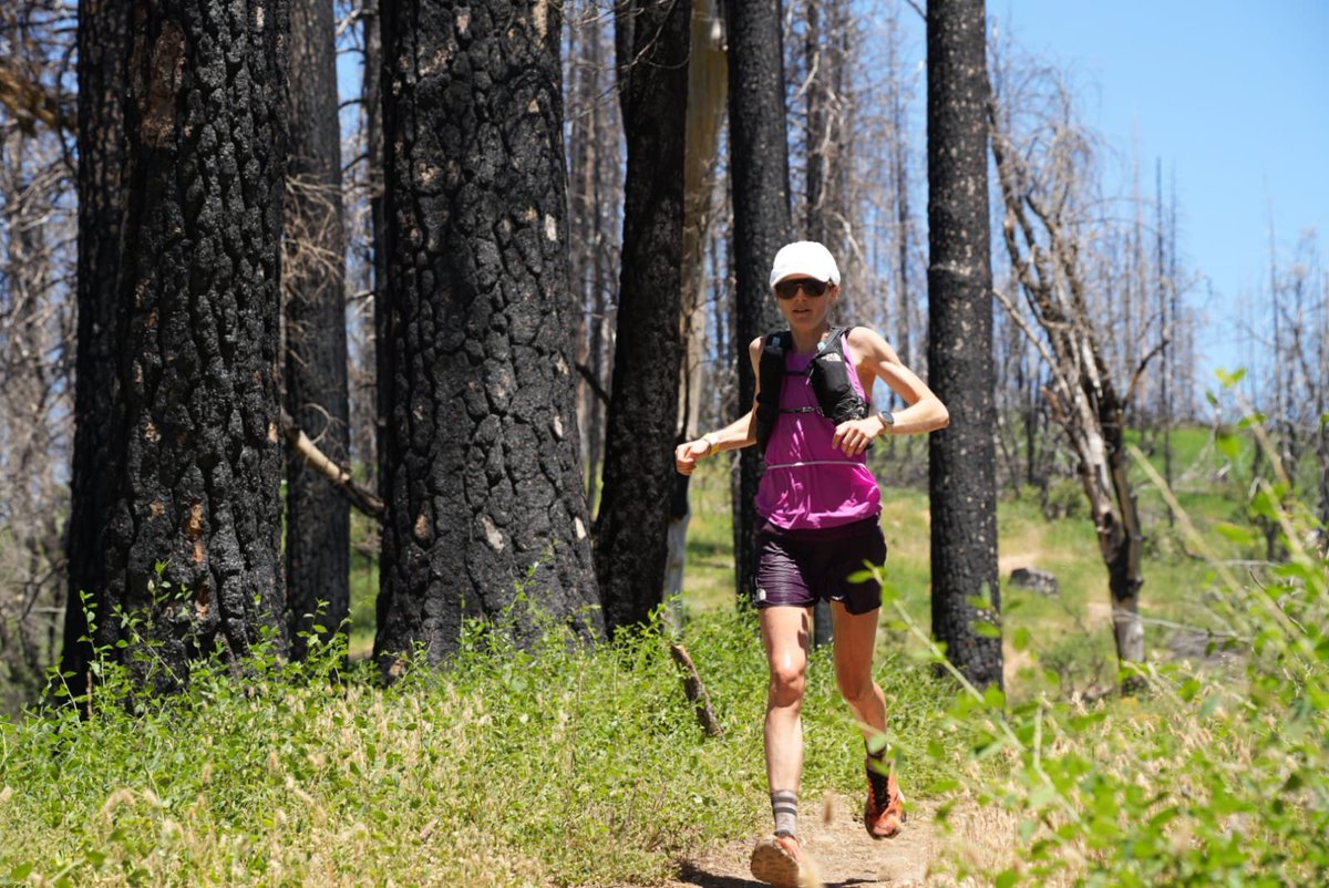 Leading the women's pack in the 2024 Western States 100 is Katie Schide in 7:26 elapsed at mile 49.5! #WS100