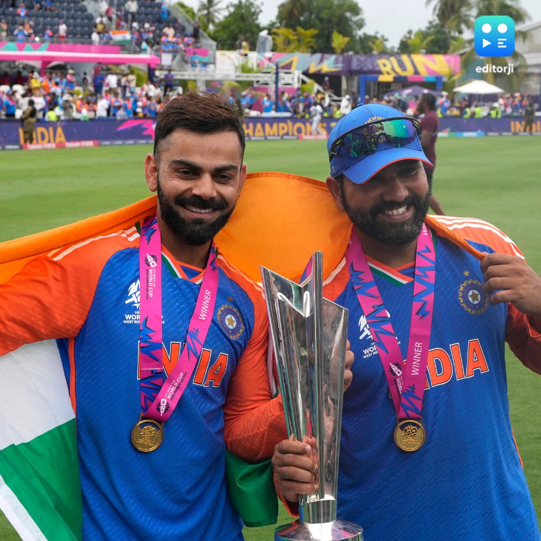 editorji's tweet image. Picture of the day📸

#ViratKohli #RohitSharma #T20WorldCup #TeamIndia #Champions