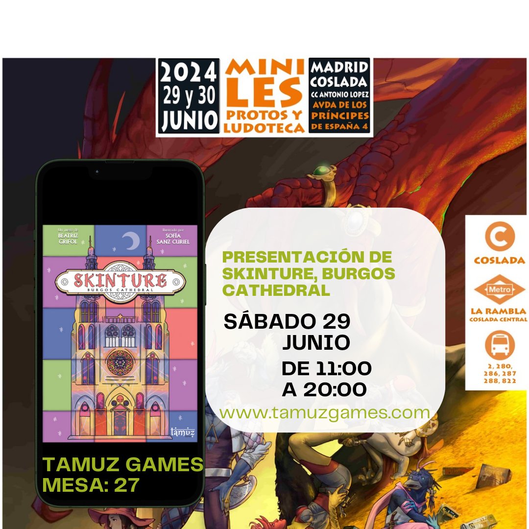 TamuzGames's tweet photo. Un día de protos, ludoteca y nuestro #SkintureBurgosCathedral a tope...en #MiniLes @J_Ludoergosum gracias por organizar el eventoooo! Y a todos por seguirmos en nuestra pre- campaña en https://t.co/a6cnkekLBy el primer día de campaña recibirás un Regalo 🎁 sorpresa... https://t.co/SzaysIHPoB