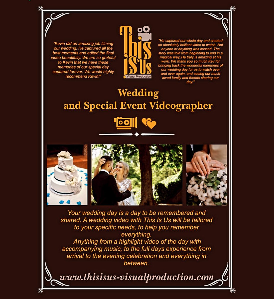 One of the most regrettable things for couples following their wedding day is not having a videographer capture their day for them.